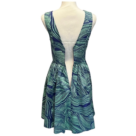 Plenty by Tracy Reese Size 6 Dress Tessa Marble Waves Sleeveless Fit & F… - Picture 3 of 10